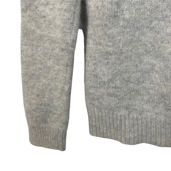 Women's M RAFAELLA Medium Angora Lambswool Shawl Collar Sweater Gray Fuzzy Soft - Picture 8 of 9